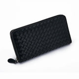 Leather Weave Men Clutch Bag Long Cell Phone Wallet Business Women Clutch Purse