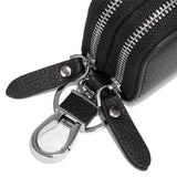 Leather Key Wallet Double Zipper Keychain Case