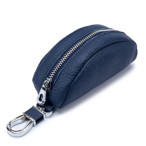 Leather Zipper Key Wallet for Men and Women