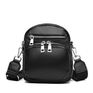 Litchi Grain Crossbody Bag Cow Leather Shoulder Bag
