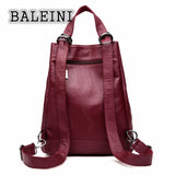 High Leather Women Bag Bucket Shoulder Bags Set Large Capacity Backpacks