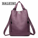 High Leather Women Bag Bucket Shoulder Bags Set Large Capacity Backpacks
