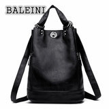 High Leather Women Bag Bucket Shoulder Bags Set Large Capacity Backpacks