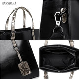 Vintage Leather Shoulder Crossbody Bag for Women Large Tote Handbags