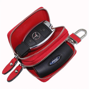 Leather Double Zipper Key Wallets Men & Women