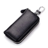 Leather Key Wallets Zipper Key Bag Housekeeper Pouch Purse Keychain