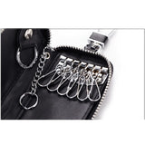 Leather Key Wallets Zipper Key Bag Housekeeper Pouch Purse Keychain