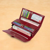 RFID Blocking Leather Women Long Wallet Clutch