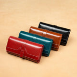 RFID Blocking Leather Women Long Wallet Clutch