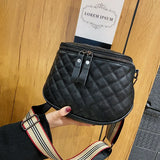 Semicircle Saddle Bag Soft Cowhide Crossbody Handbag