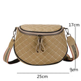 Semicircle Saddle Bag Soft Cowhide Crossbody Handbag