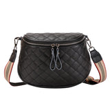 Semicircle Saddle Bag Soft Cowhide Crossbody Handbag