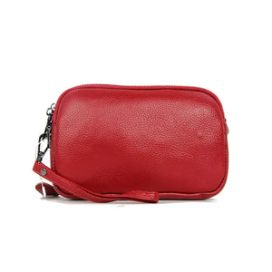 Leather Women Shoulder Bags Small Crossbody Three-layer Zipper