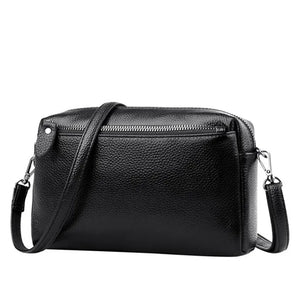 Multi-Layer Crossbody Bag Soft Leather Shoulder Messenger Bag