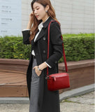 Multi-Layer Crossbody Bag Soft Leather Shoulder Messenger Bag