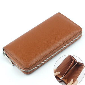 Large Capacity Leather Clutch Bag Men Women Zipper Wallet