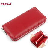 Large Capacity Leather Clutch Bag Men Women Zipper Wallet