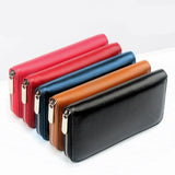 Large Capacity Leather Clutch Bag Men Women Zipper Wallet