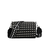 Leather Women's Bag Diamond Shoulder Bags Wide Strap Crossbody Bags 100% Cowhide