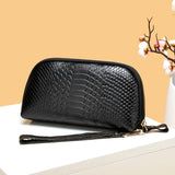 Leather Women's Clutch Bag Snakeskin Pattern Cowhide Purse Casual Tote Bag