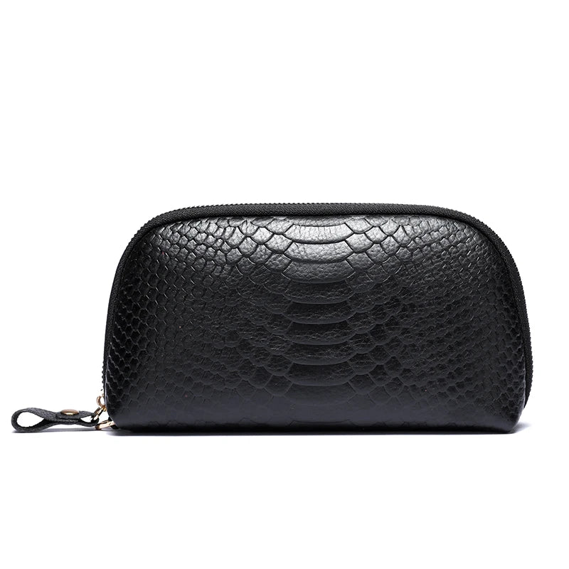 Leather Women's Clutch Bag Snakeskin Pattern Cowhide Purse Casual Tote Bag