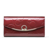 Leather Women's Diamond Decoration Long Wallet Clutch Ladies with Rfid Blocking
