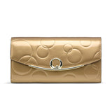 Leather Women's Diamond Decoration Long Wallet Clutch Ladies with Rfid Blocking