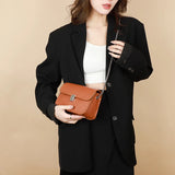 Leather Women's Shoulder Bag Crossbody Messenger Bag High Lock