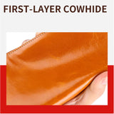 Leather Women's Wallet Long Oil Wax Leather Mobile Phone Clutch Bag
