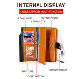 Leather Women's Wallet Long Oil Wax Leather Mobile Phone Clutch Bag