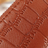 Crocodile Embossed Leather Key Wallet Organizer