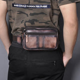 Casual Leather Men Waist Belt Bag Chest Pack Sling Bag