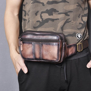 Casual Leather Men Waist Belt Bag Chest Pack Sling Bag
