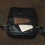 Men's Leather Messenger Bag Casual Crossbody Shoulder Bag