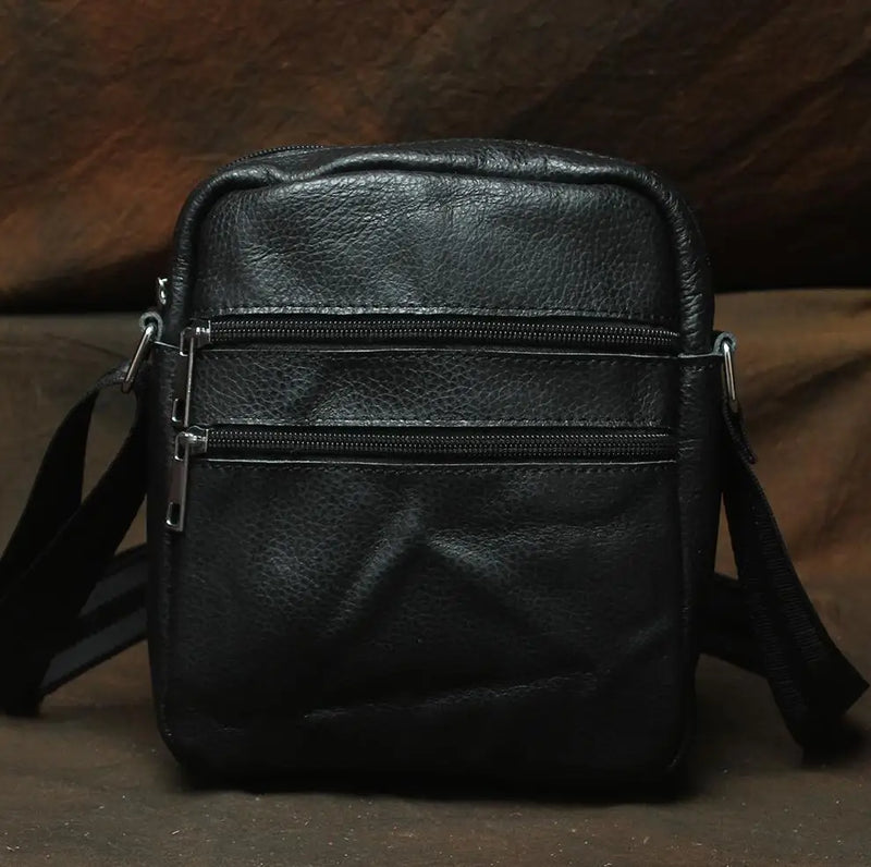Men's Leather Messenger Bag Casual Crossbody Shoulder Bag