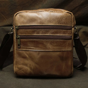 Men's Leather Messenger Bag Casual Crossbody Shoulder Bag