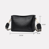 Leather Women Wide Shoulder Strap Cross-body Bag Cowhide Single Shoulder Ba