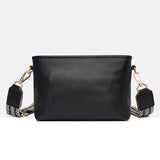 Leather Women Wide Shoulder Strap Cross-body Bag Cowhide Single Shoulder Ba