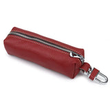 Genuine Leather Key Case Holder Zipper Pocket Long Car Key Pouch