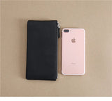Vintage Sheep Leather Long Zipper Wallet Slim Purse Clutch Bag