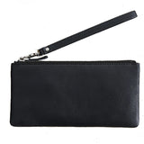 Vintage Sheep Leather Long Zipper Wallet Slim Purse Clutch Bag