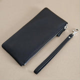 Vintage Sheep Leather Long Zipper Wallet Slim Purse Clutch Bag