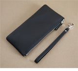 Vintage Sheep Leather Long Zipper Wallet Slim Purse Clutch Bag