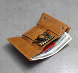 Vintage Brown Leather Key case Wallet With A chain Mens Biker