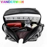 Women Leather Backpack Shoulder Bag Sac a Dos Ladies Bagpack School Bags