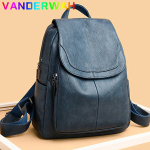 Women Leather Backpack Shoulder Bag Sac a Dos Ladies Bagpack School Bags