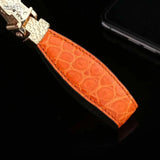 Crocodile Skin Car Key Holder Wallet with Stainless Steel