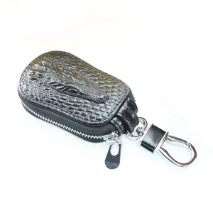 Crocodile Pattern Keychain Women Cowhide Key Wallet