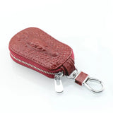 Crocodile Pattern Keychain Women Cowhide Key Wallet