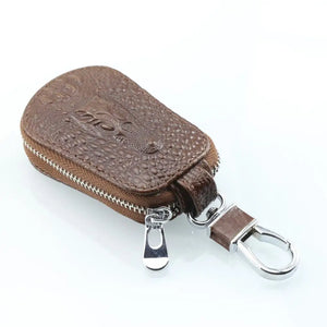 Crocodile Pattern Keychain Women Cowhide Key Wallet
